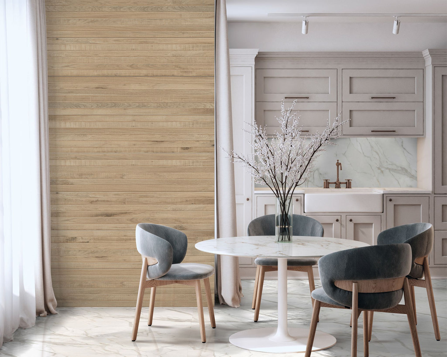 Olympia Blank Hvid Marmor Flise