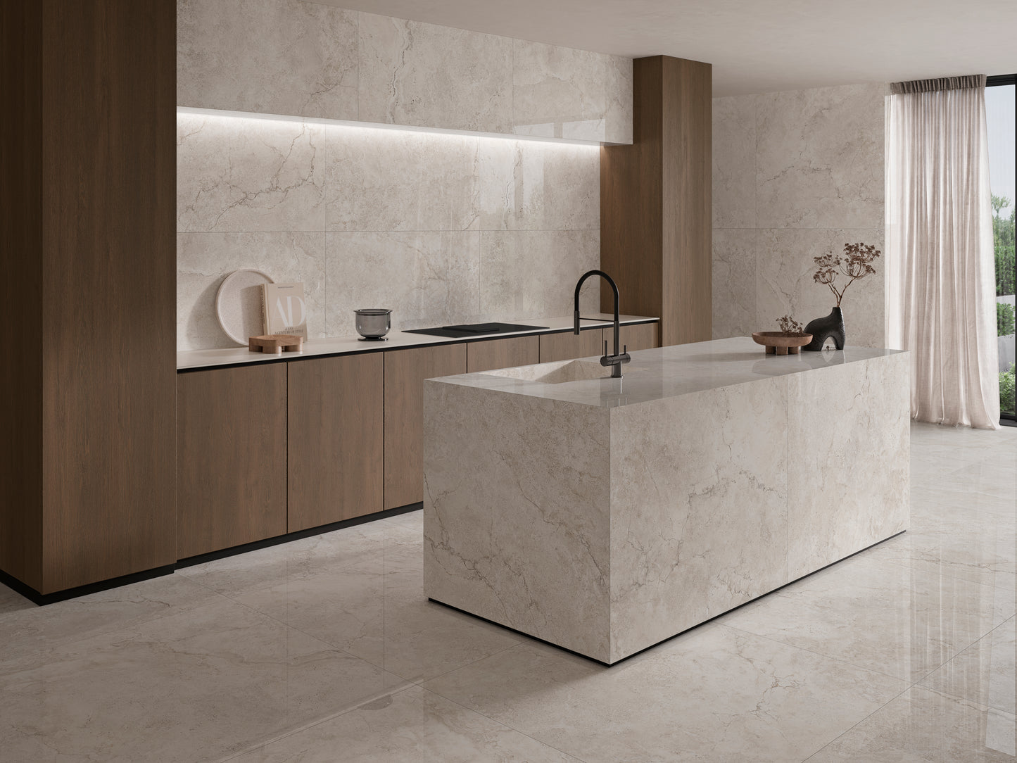 Marmorlook Fliser Bruma Bone