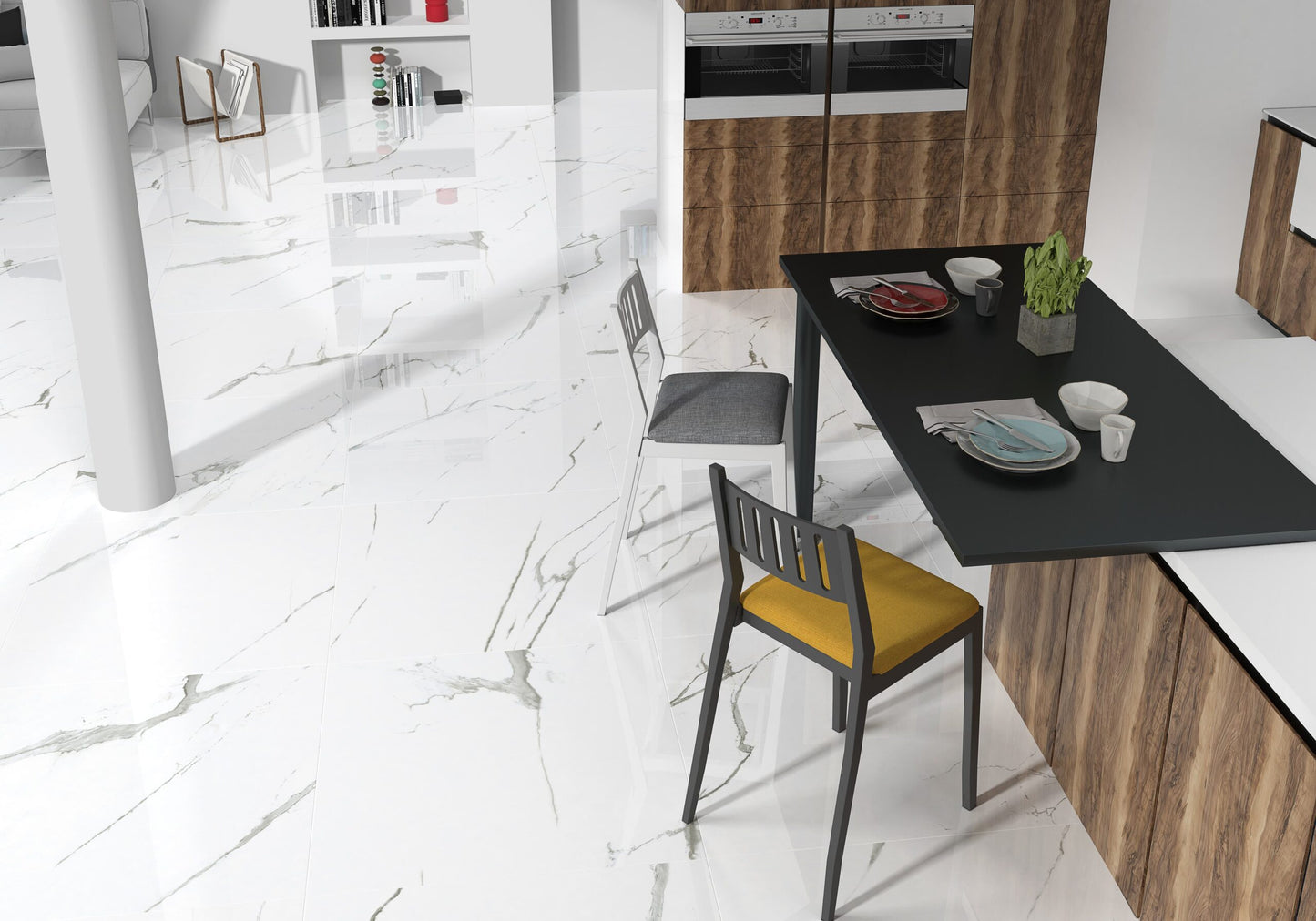 Grayish Hvid Marmor Flise