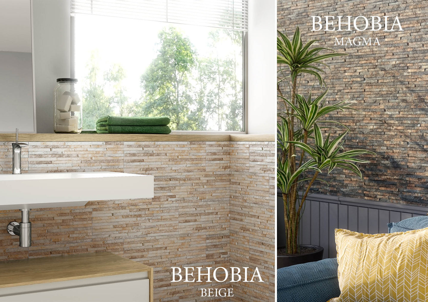 Vægfliser Stenlook Behobia Beige