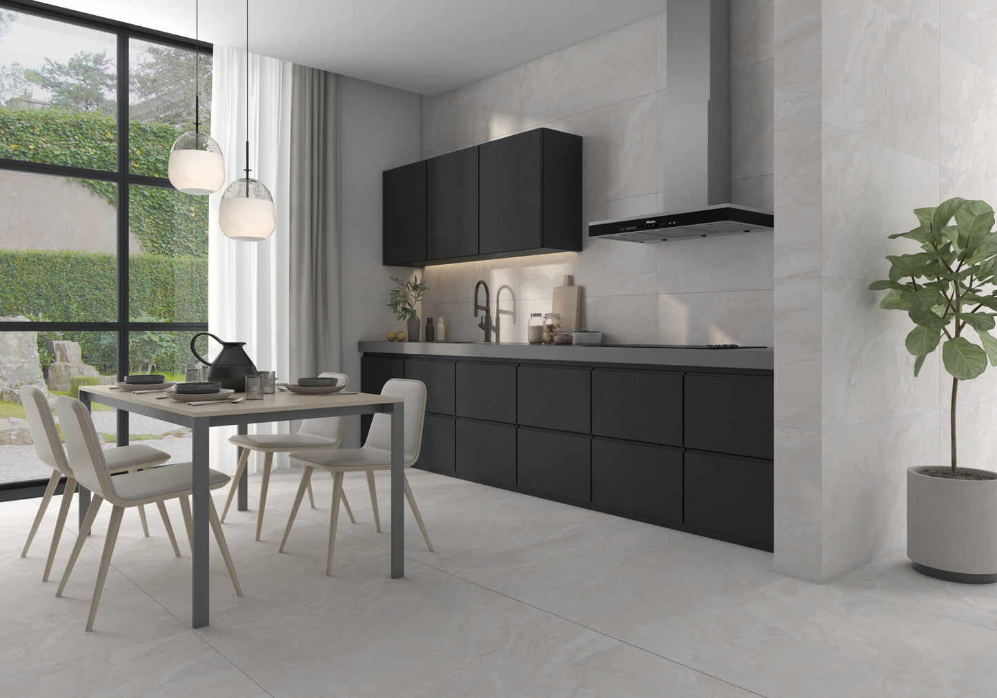 Marmorlook Fliser Sena Blanco