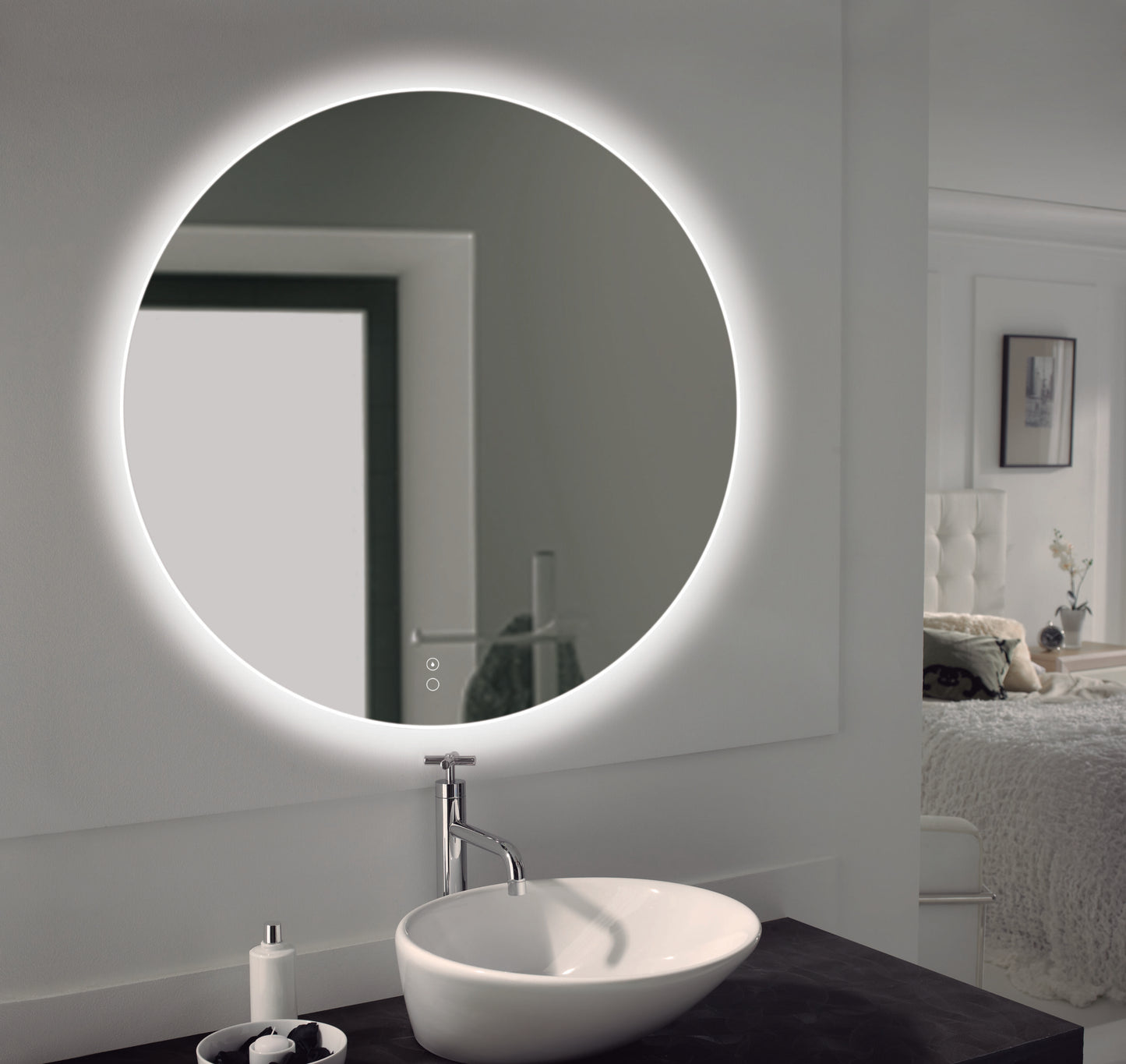 Rundt LED-spejl Dora Premium