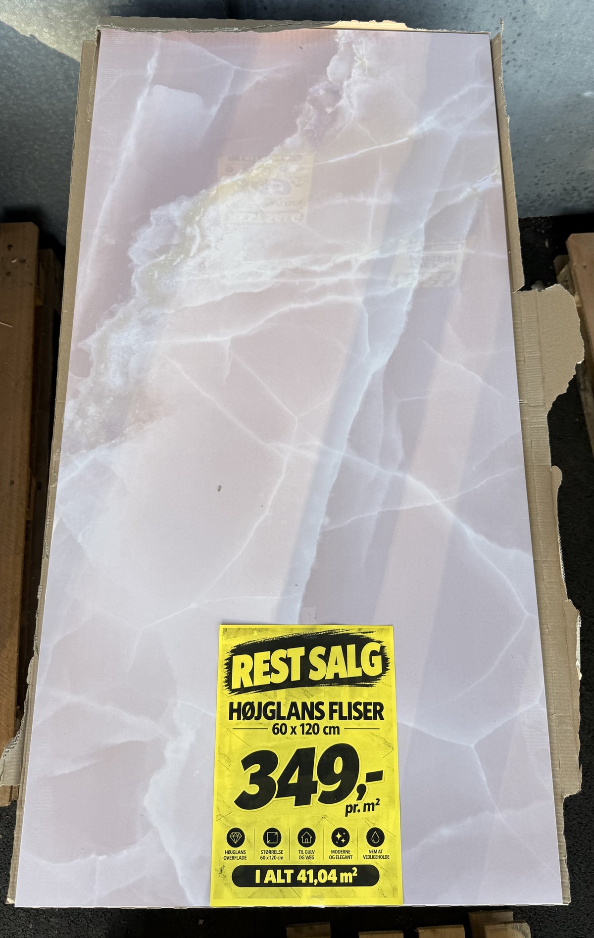 Rest Fliser 60x120 Rose Højglans