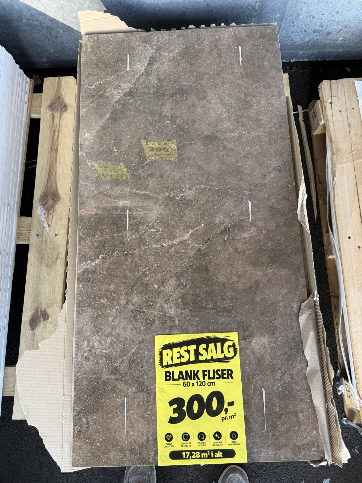 Rest Fliser 60x120 Højglans