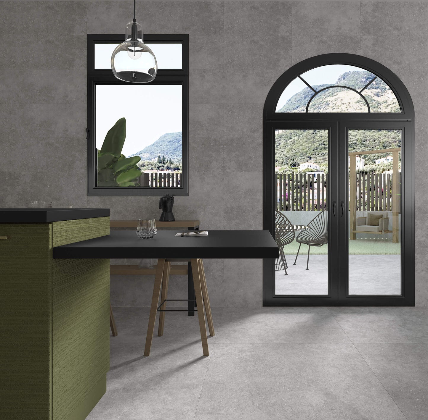 Betonlook Fliser Grain Stone Pearl