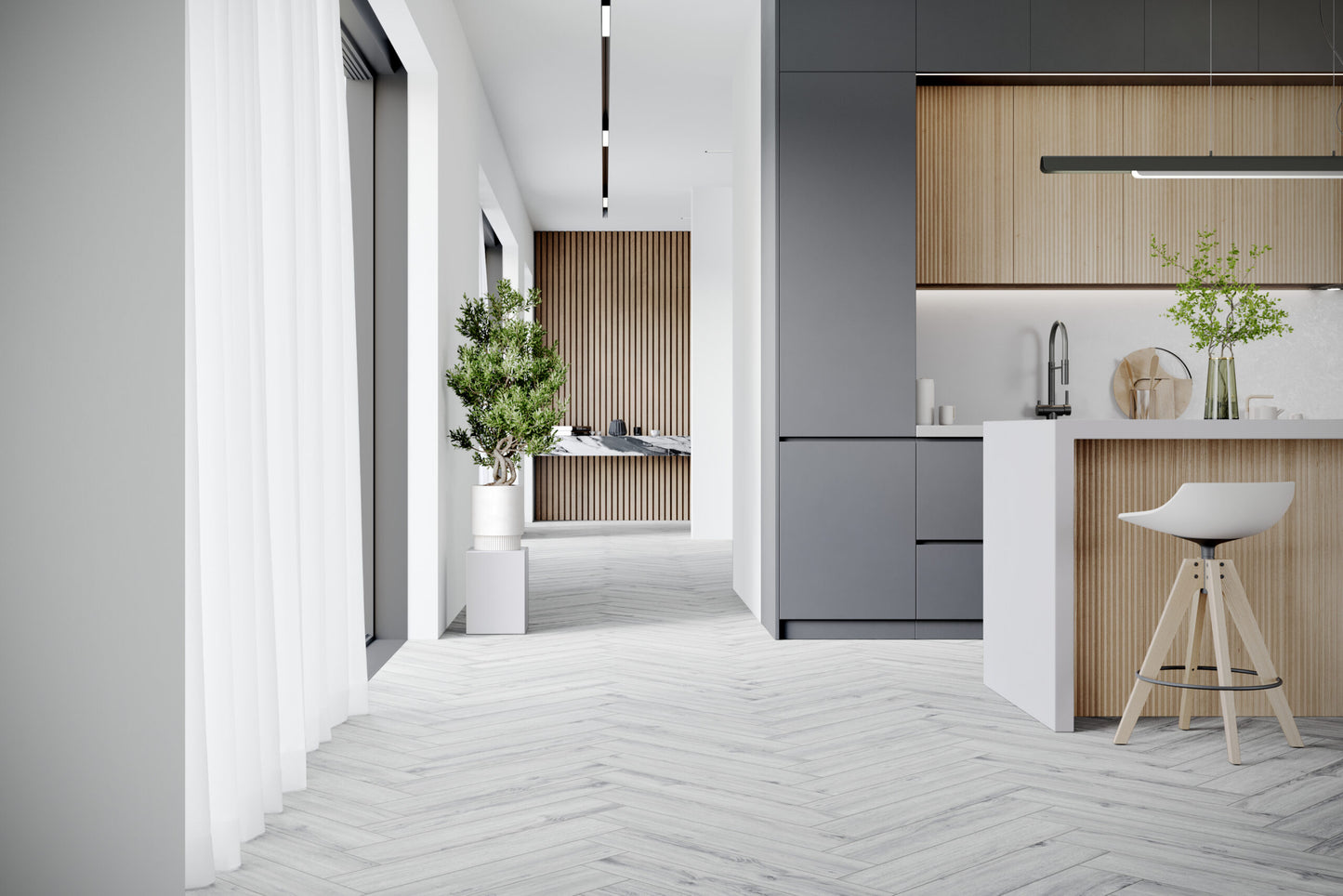 SPC Vinyl Klik Gulv Sildeben Ice Oak