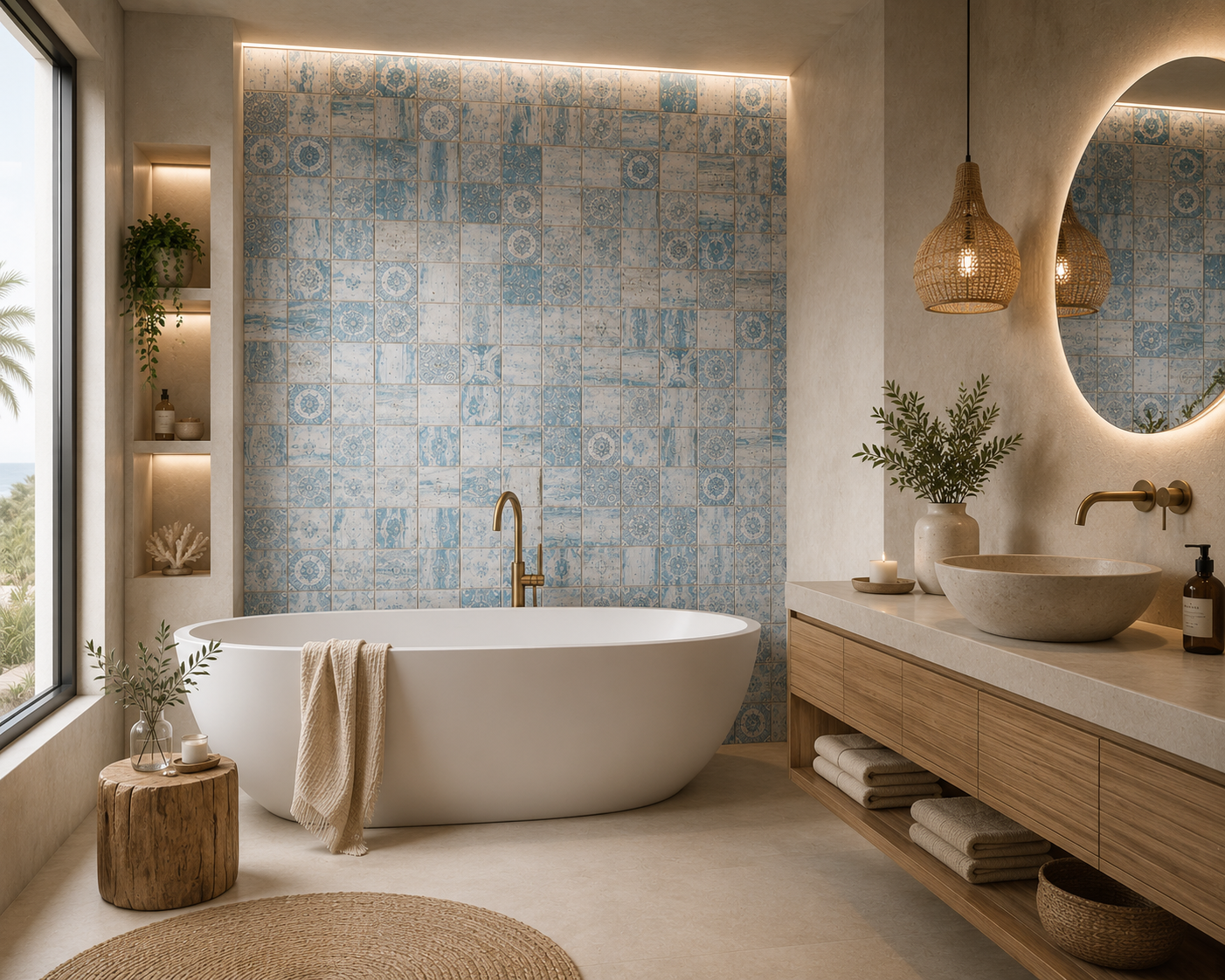 Vægfliser Mosaik Hydra Blue