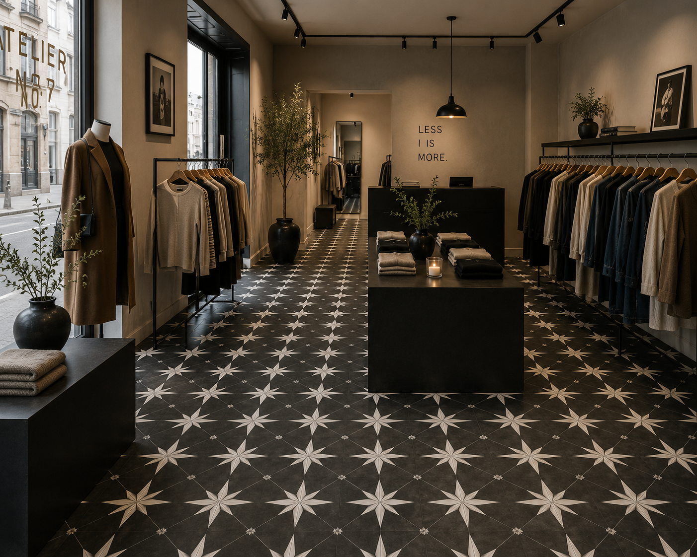 Marokkanske Fliser Star Black N
