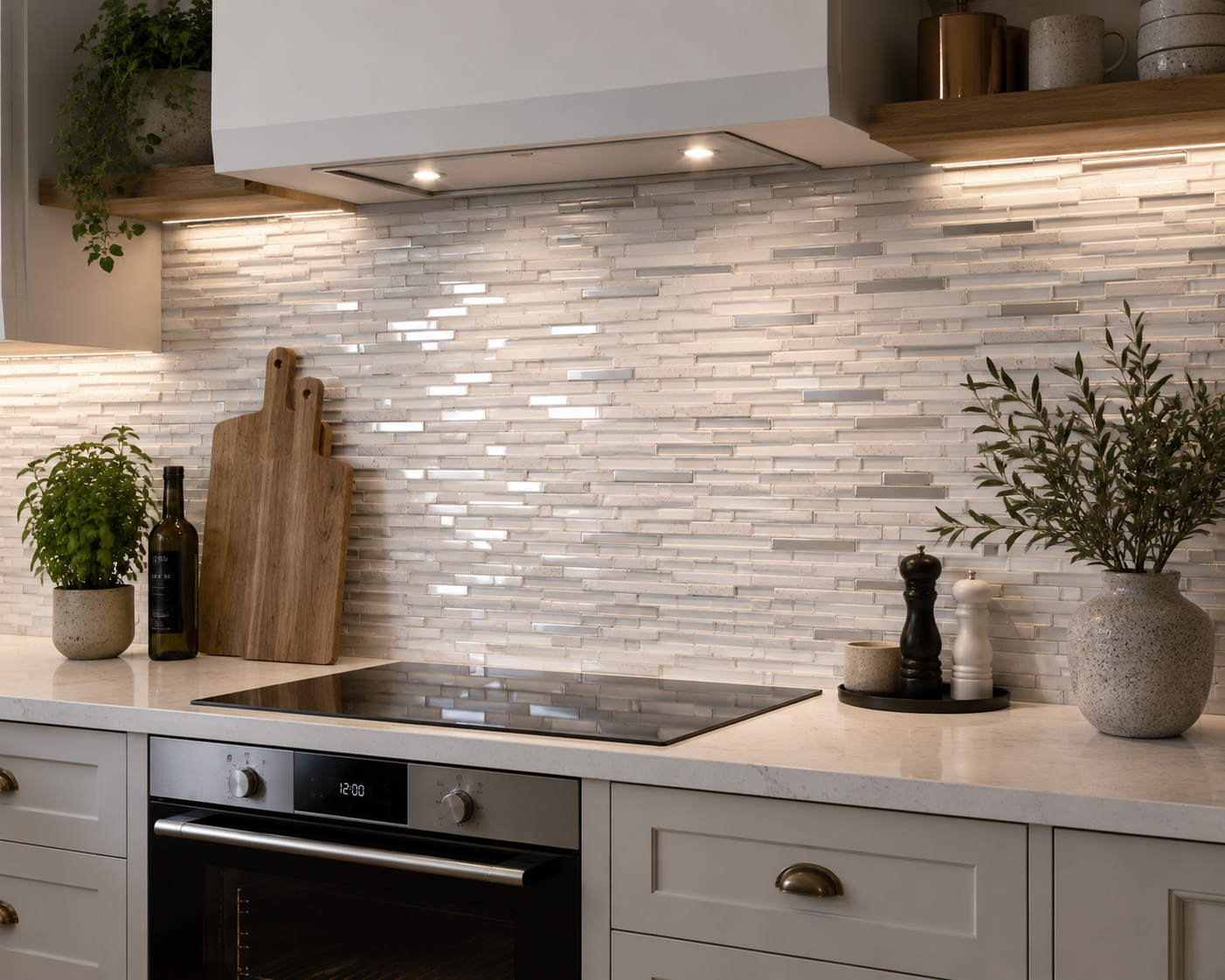 Vægfliser Mosaik Quartz White