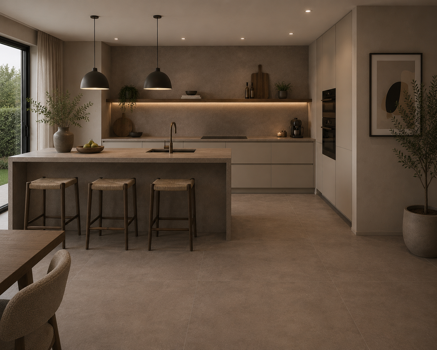 Betonlook Fliser Norwich Taupe