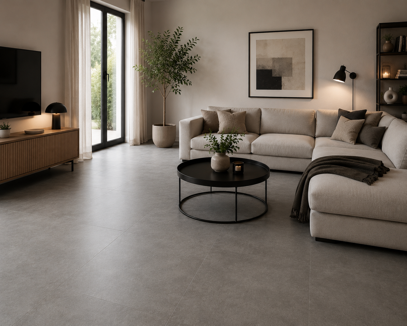 Betonlook Fliser Norwich Gris