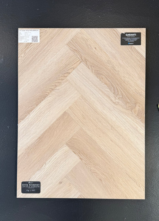 LVT Elite Vinyl Klik Med Kork - Sildeben Lys Eg 337