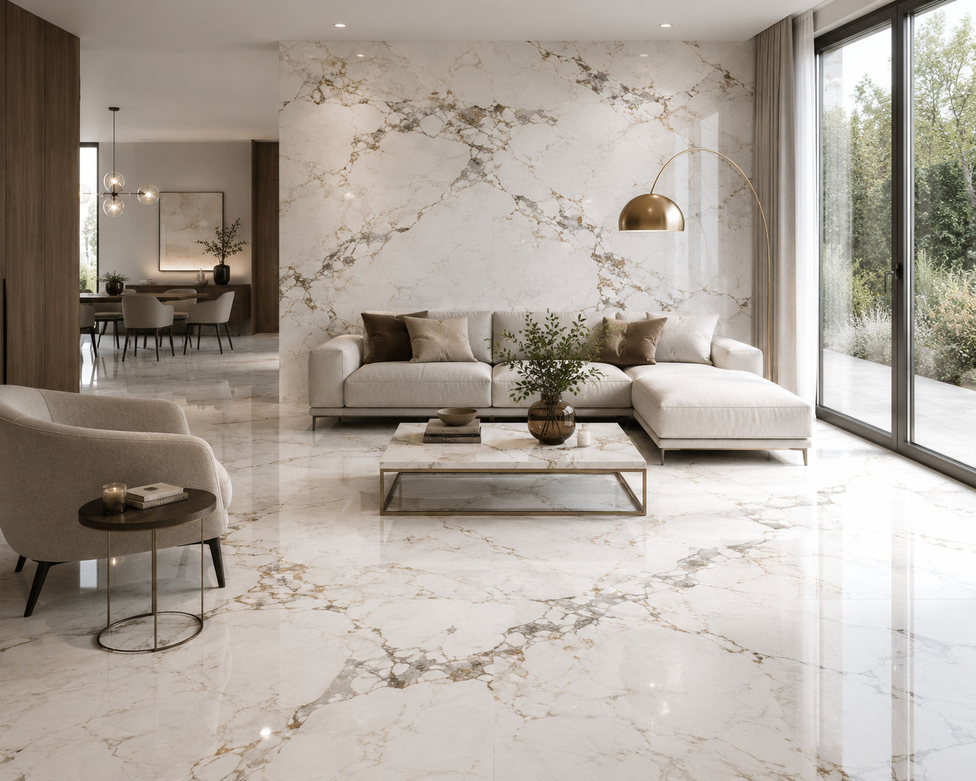 Marmorlook Fliser Villa Dipha Gold