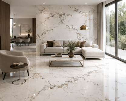 Marmorlook Fliser Villa Dipha Gold