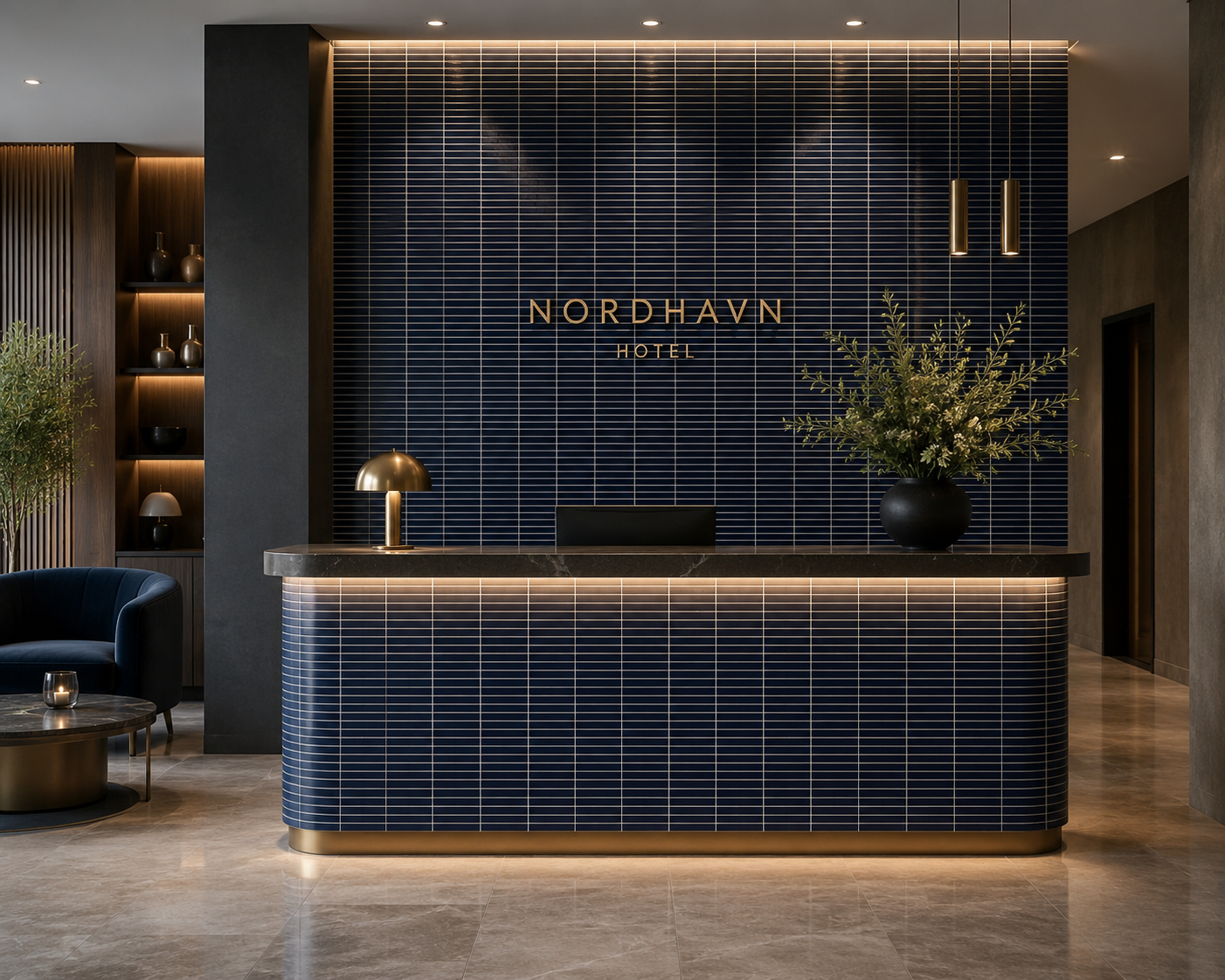 Vægfliser Mosaik Piano Blue Marine