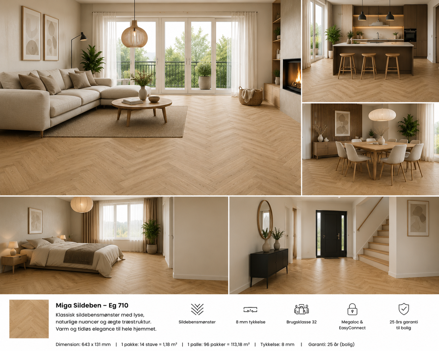 Miga Sildeben Laminat Klikgulv 8mm Eg