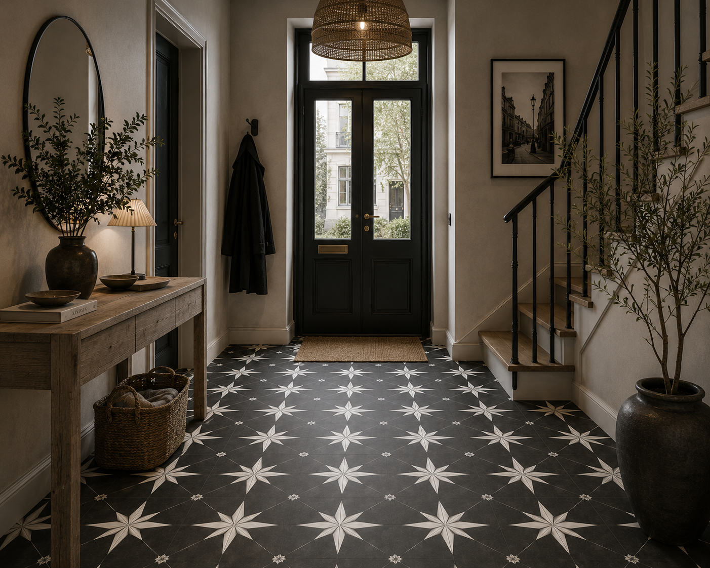 Marokkanske Fliser Star Black N