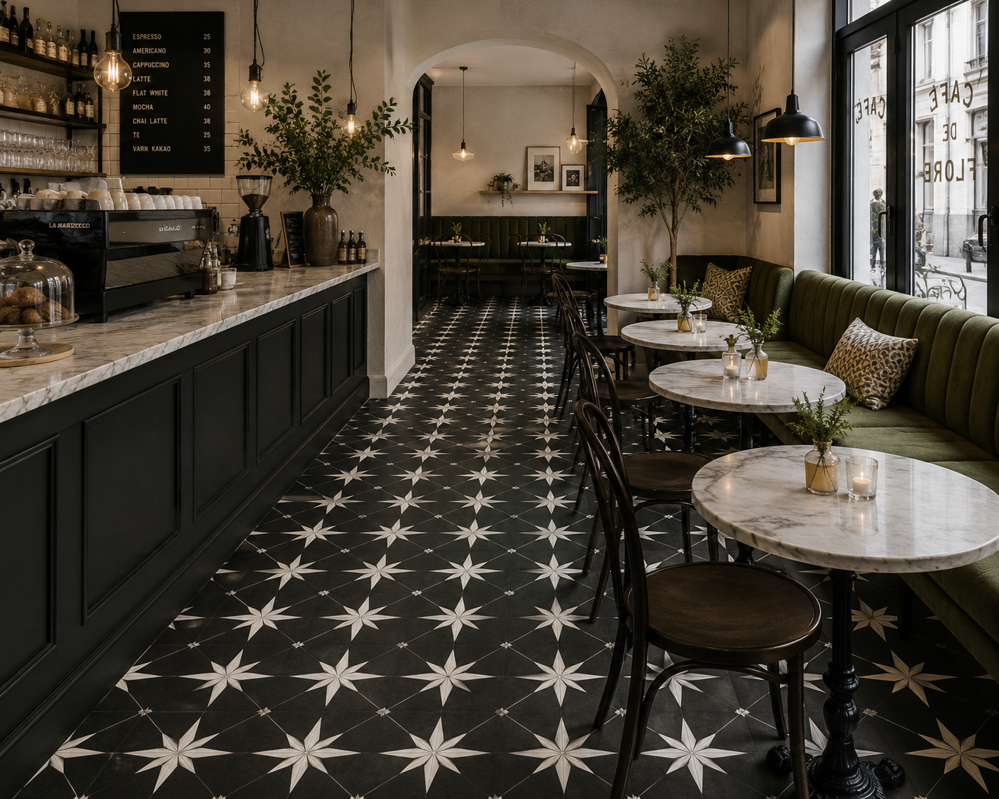 Marokkanske Fliser Star Black N