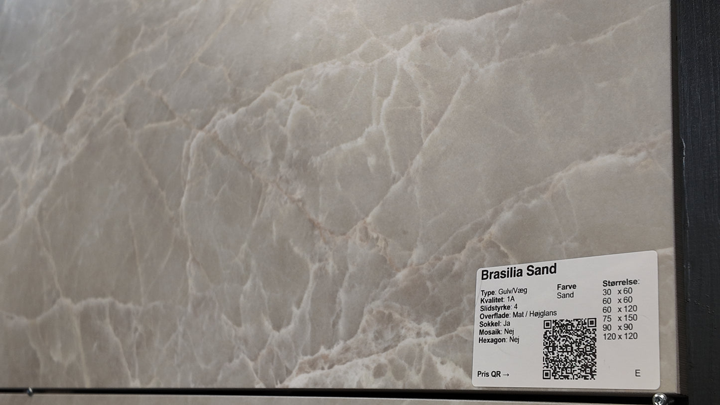 Marmorlook Fliser Brasilia Sand