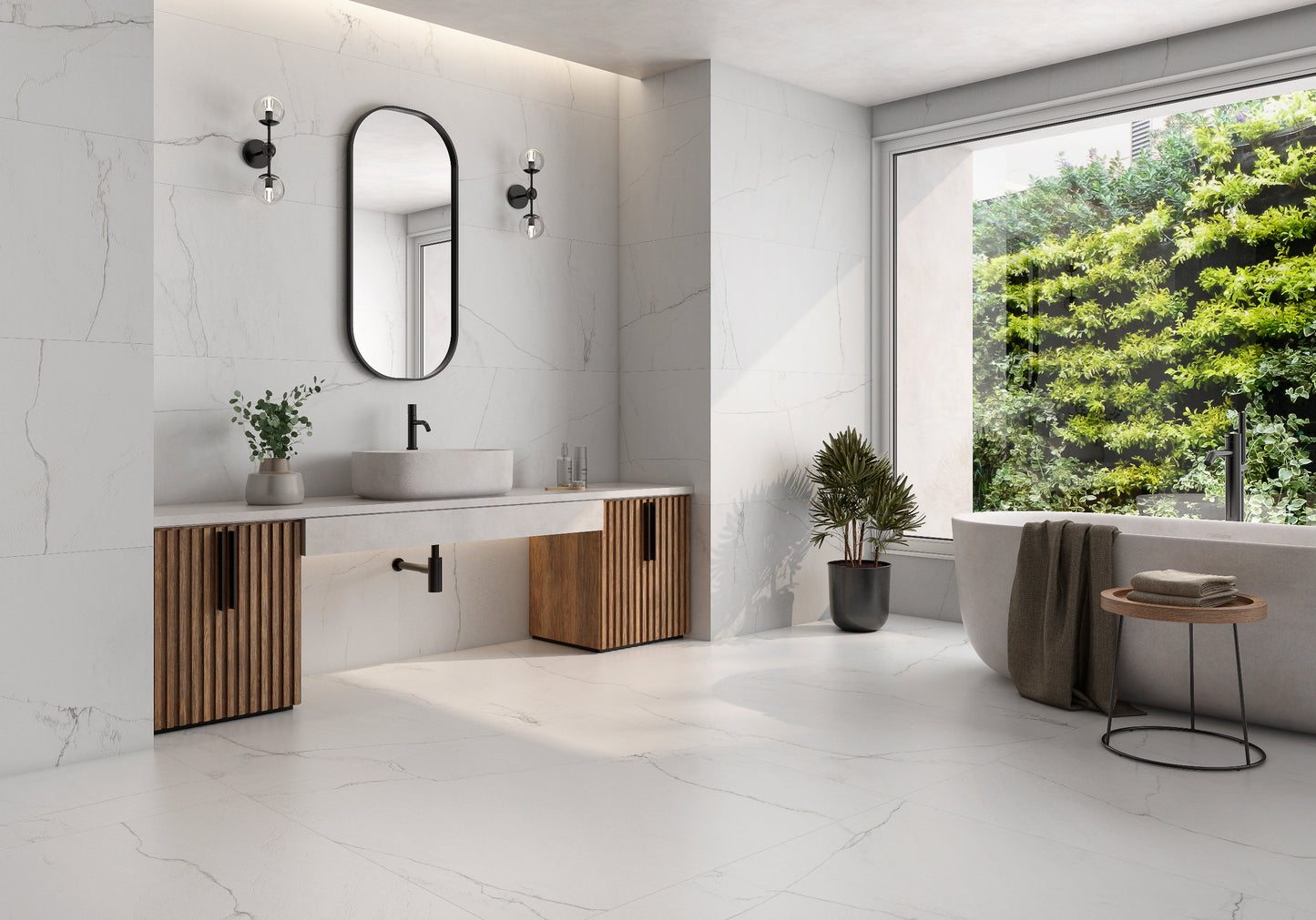 Marmorlook Fliser Bianco Mare