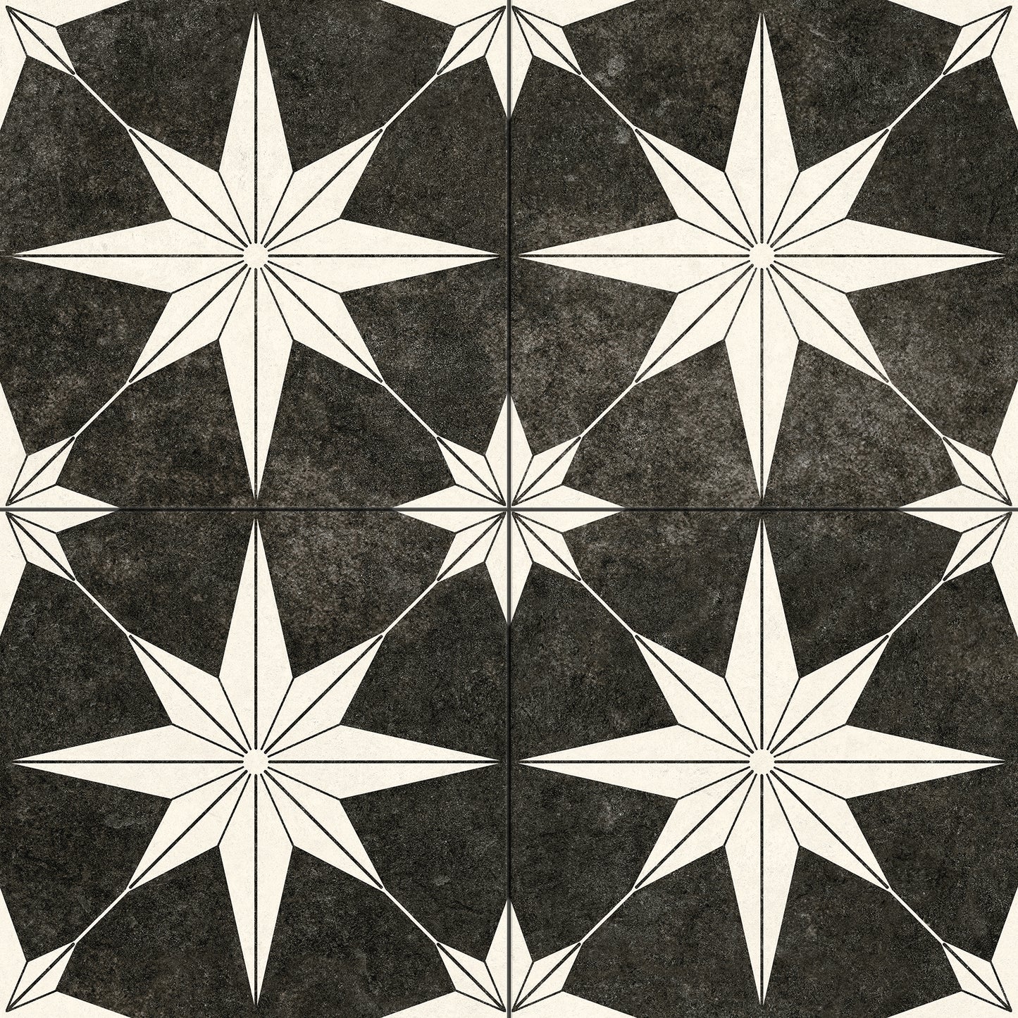 Marokkanske Fliser Star Antic Black N