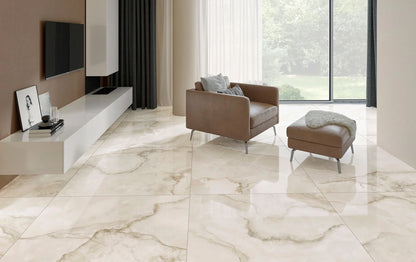 Marmorlook Fliser Basil Bone