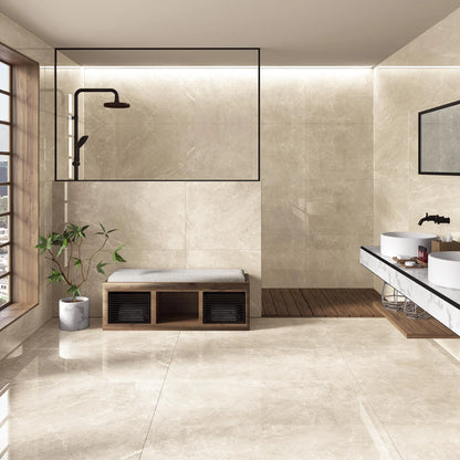 Marmorlook Fliser Butan Marfil