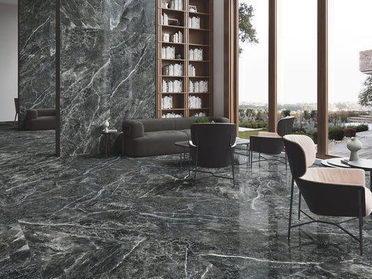 Marmorlook Fliser Electra Black