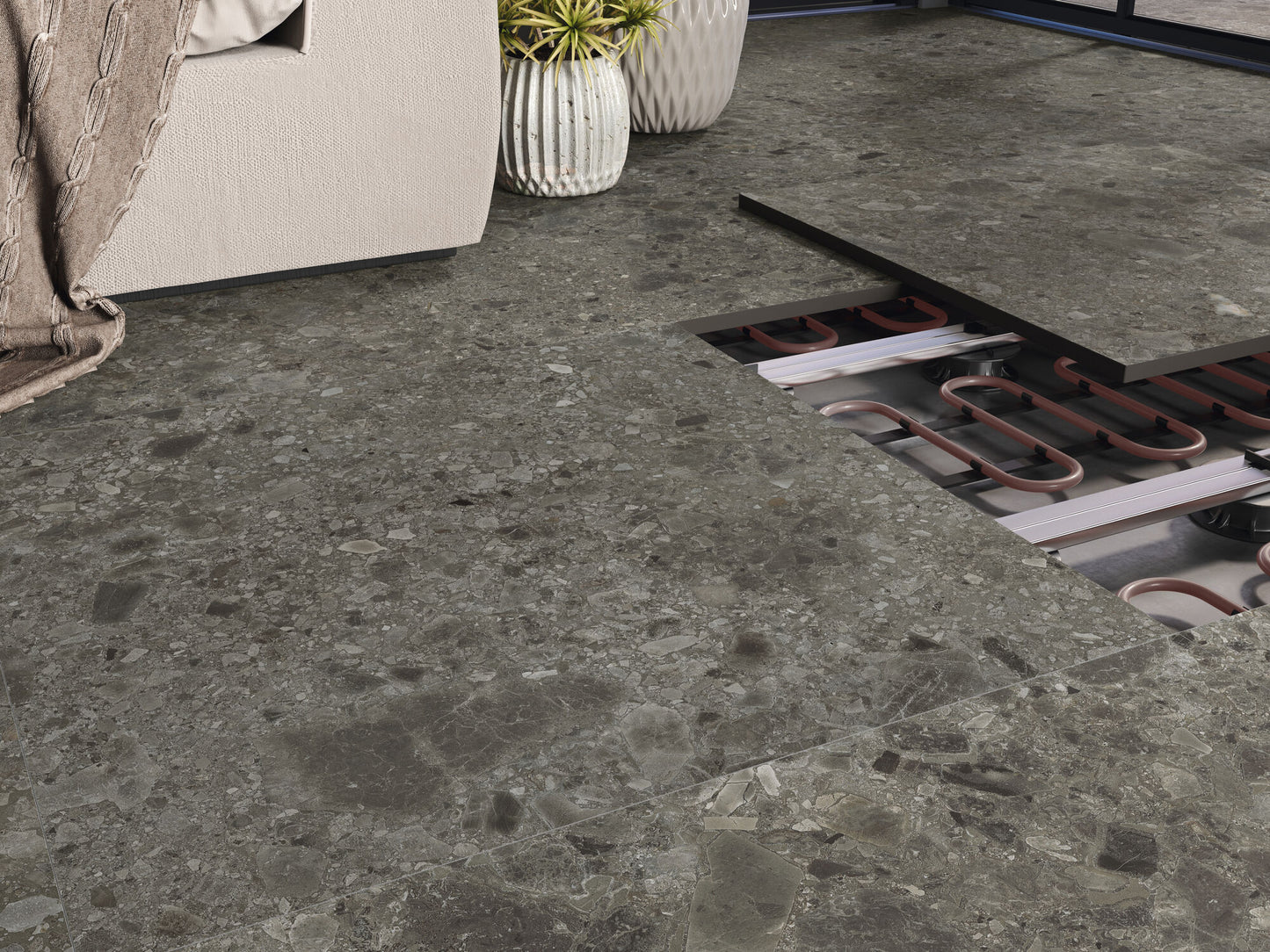 Terrazzo Fliser Hannover Dark Grey