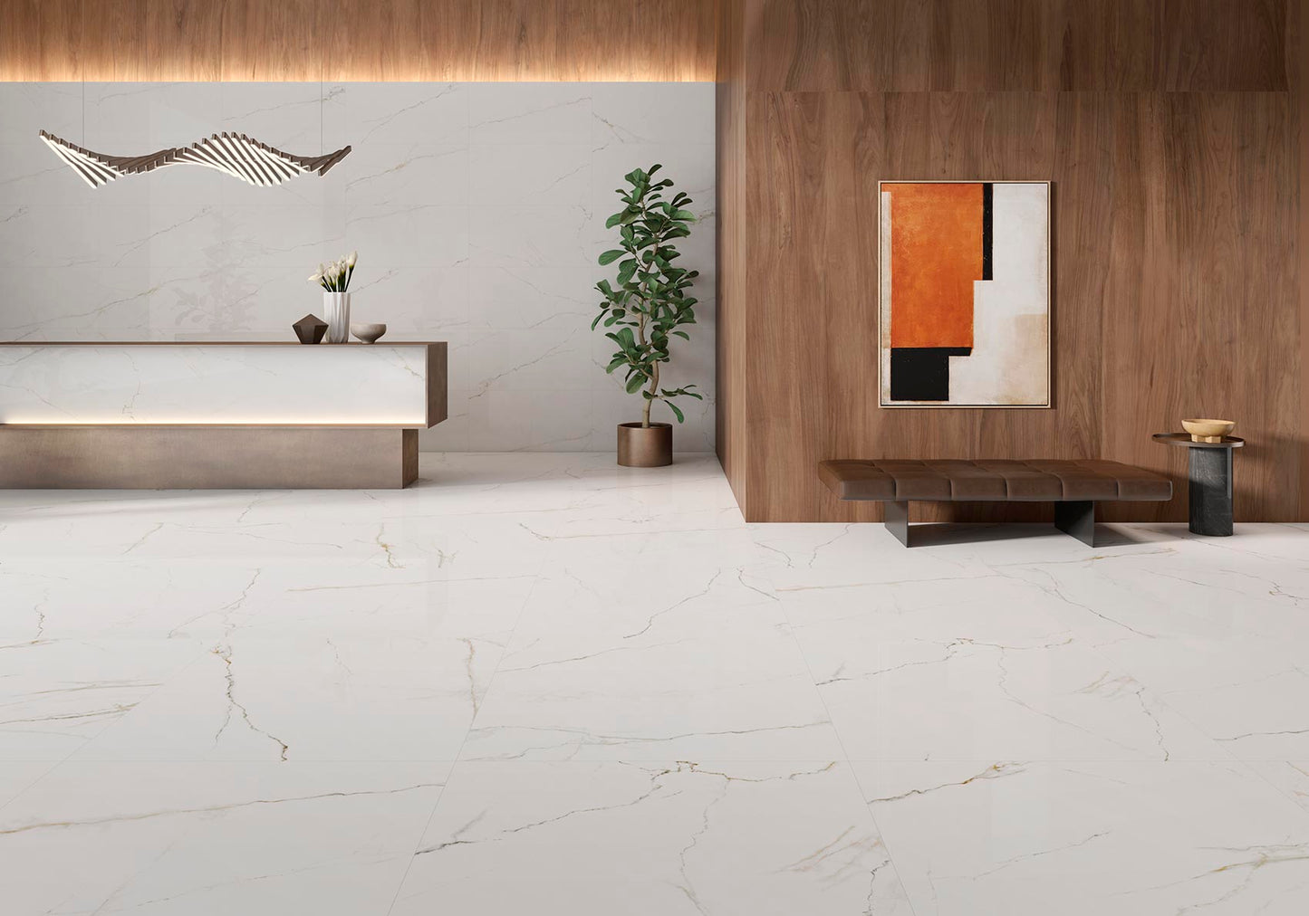 Marmorlook Fliser Lance Gold