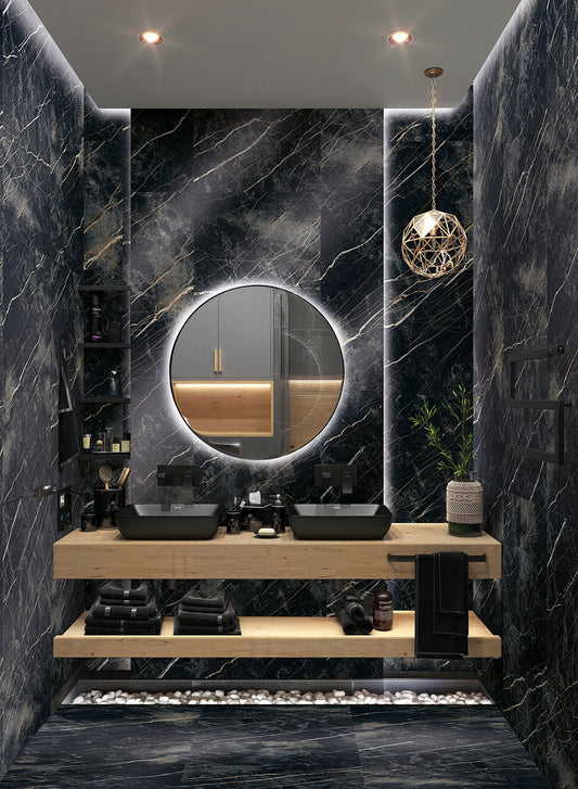 Negro Gold Sort Marmor Flise