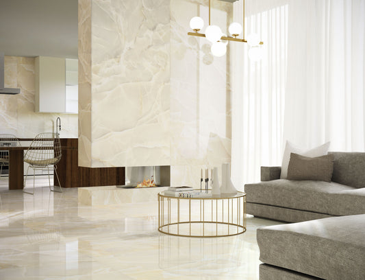 Marmorlook Fliser Onyx Beige