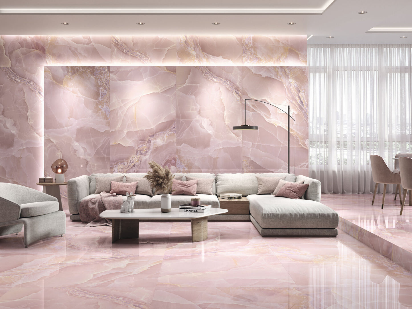 Marmorlook Fliser Onyx Rose