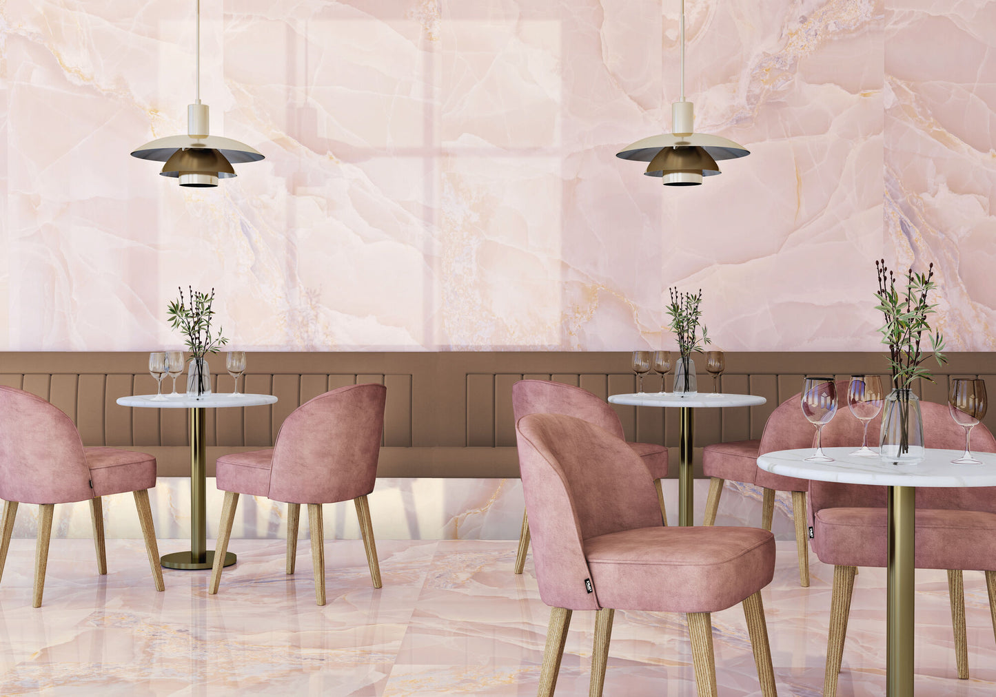 Marmorlook Fliser Onyx Rose