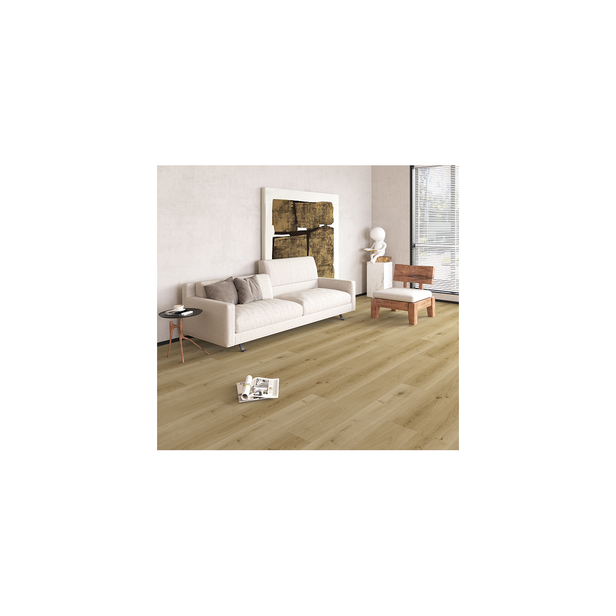 LVT Elite Large Vinyl Klik Med Kork -Plank er Lys Natur 185