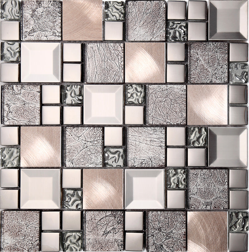 Vægfliser Mosaik Kaos Silver