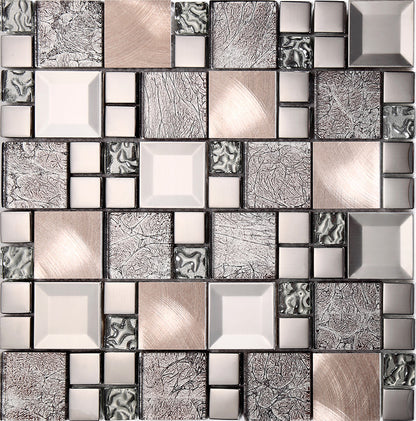 Vægfliser Mosaik Kaos Silver