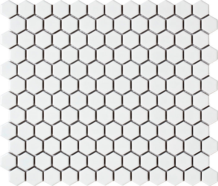 Vægfliser Mosaik Hexogan White