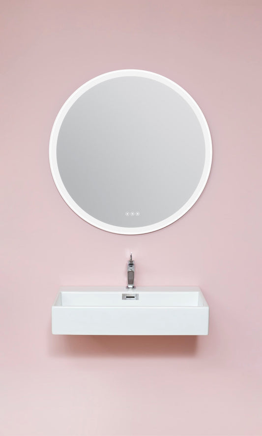 Cassøe Torino Rund Spejl Hvid Ramme Ø80