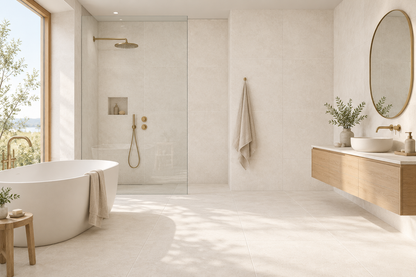Betonlook Fliser Compact White