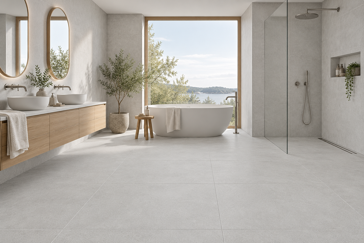 Betonlook Fliser Compact Pearl