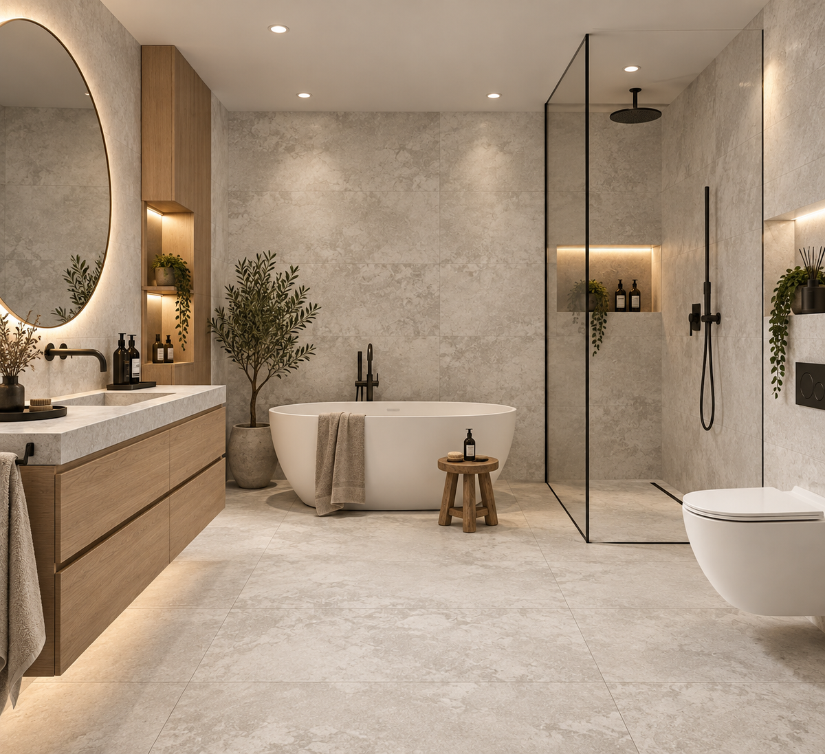 Betonlook Fliser Light Grey