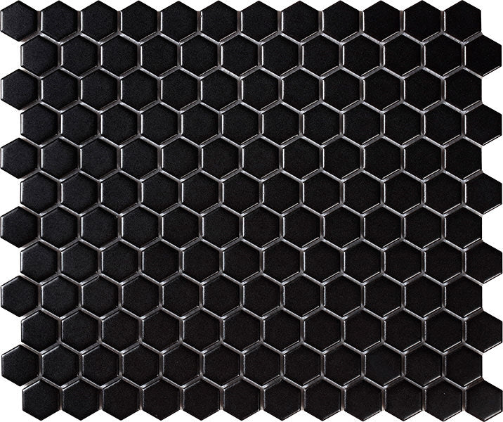 Vægfliser Mosaik Hexogan Black