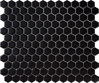Vægfliser Mosaik Hexogan Black