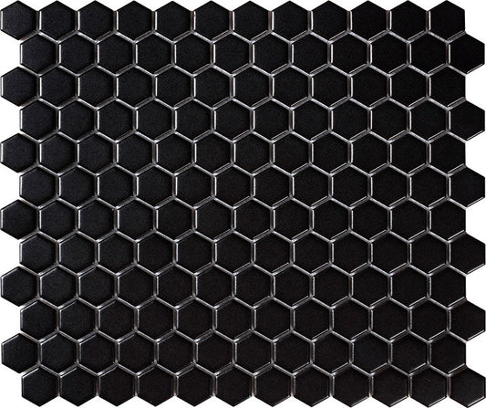 Vægfliser Mosaik Hexogan Black