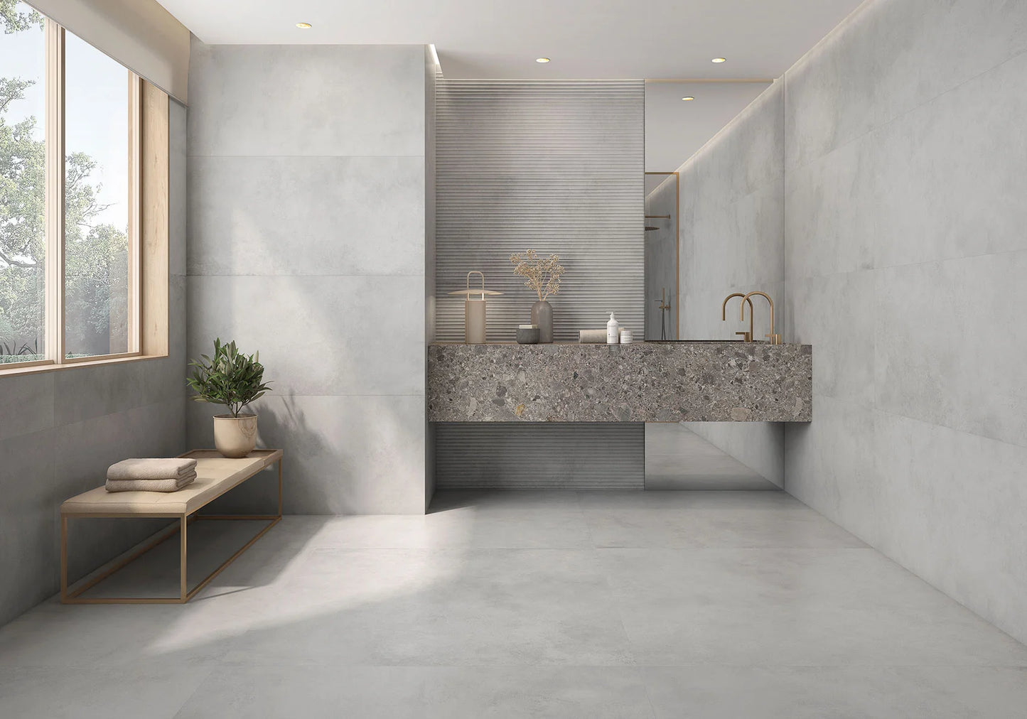 Betonlook Fliser Ziro Blanco