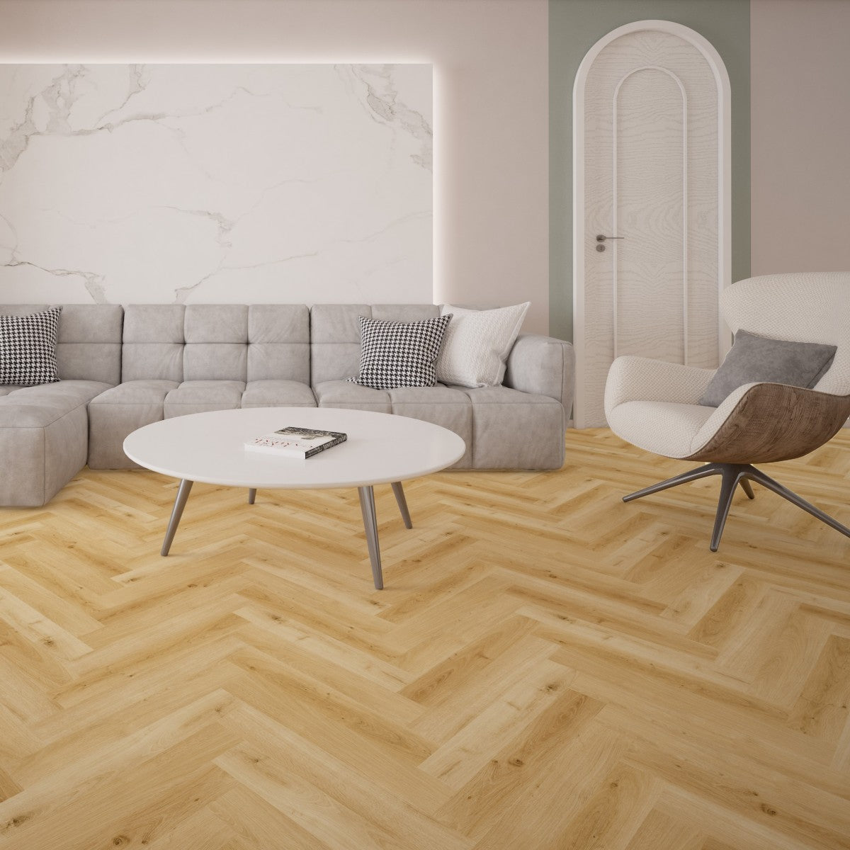 LVT Elite Vinyl Klik Med Kork - Sildeben Lys Natur 185