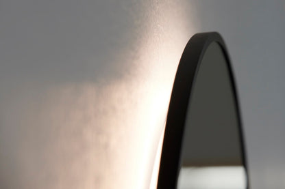 Cassøe Toscana spejl – Sort Ramme Ø90cm Backlight og Varme