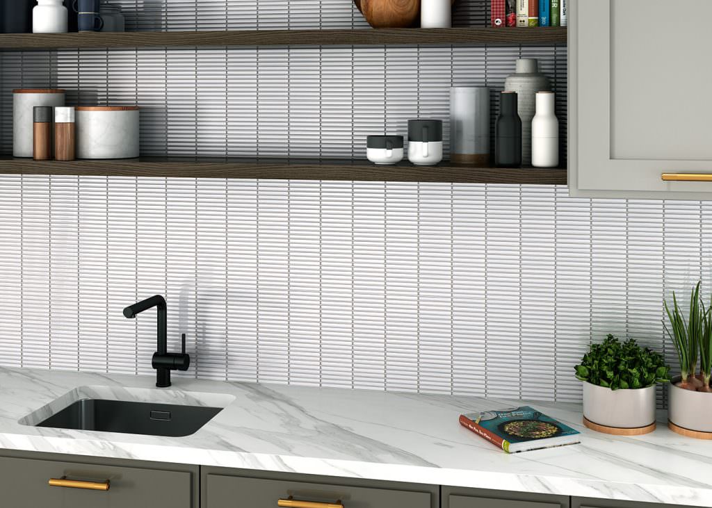 Vægfliser Mosaik Linea White