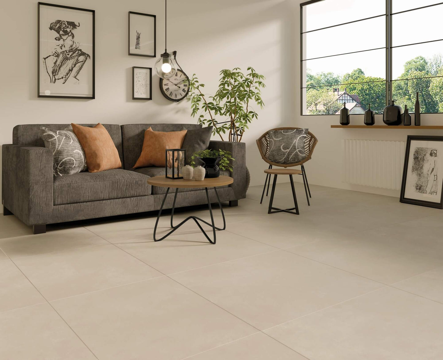 Betonlook Fliser Ziro Creama